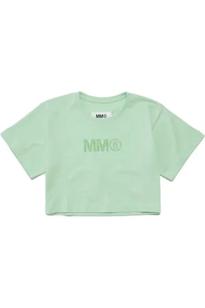 Maison Margiela Playera con logo estampado y glitter