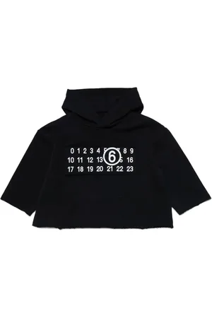 Maison Margiela Hoodie corta con motivo de números