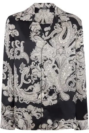 Balmain Camisa de seda con estampado de cachemira