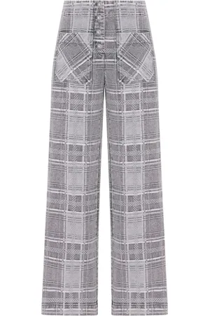 ROSETTA GETTY Jeans anchos con cuadros estampados