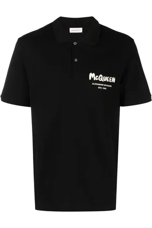 Alexander McQueen Playera tipo polo con logo bordado