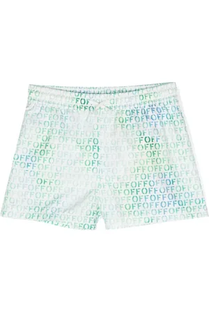 OFF-WHITE Shorts de playa con logo estampado