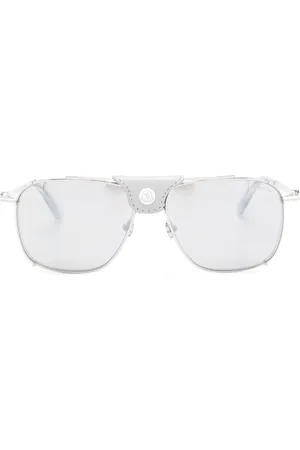 Moncler Lentes de sol con armazón rectangular