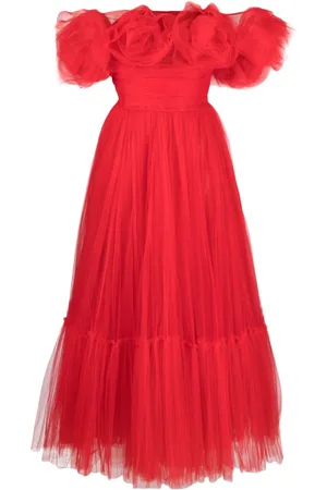 Ana Radu Vestido midi con aplique floral