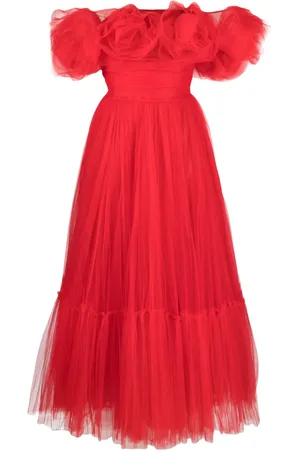 Ana Radu Vestido midi con aplique floral
