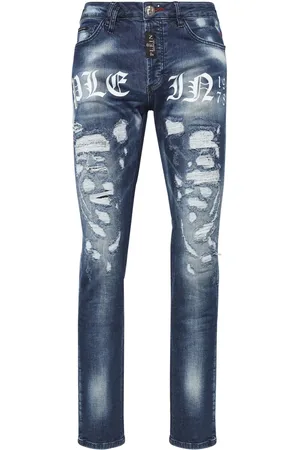 Philipp Plein Jeans rectos con logo estampado