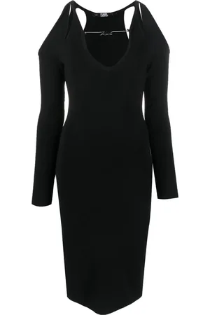 Karl Lagerfeld Vestido con aberturas y detalle de cadena
