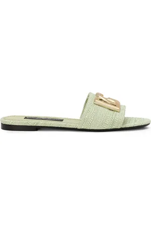 Dolce & Gabbana Flip flops de rafia con logo DG