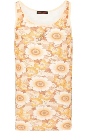 LU’U DAN Camiseta de canalé con estampado floral