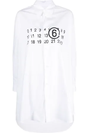 Maison Margiela Vestido camisero con logo estampado