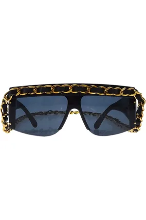 CHANEL Lentes de sol con ribete de cadena 1990-2000