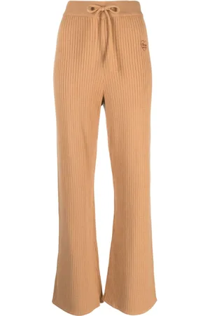 Chocoolate Pantalones de canalé con logo bordado