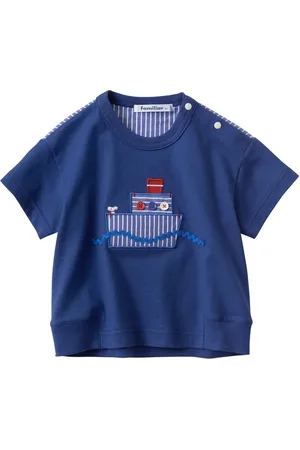Familiar Playera con estampado de rayas y apliques