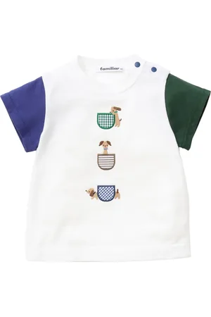 Familiar Playera con perro bordado