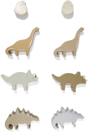 Konges Sløjd Juego de ocho bloques de dinosaurios de madera