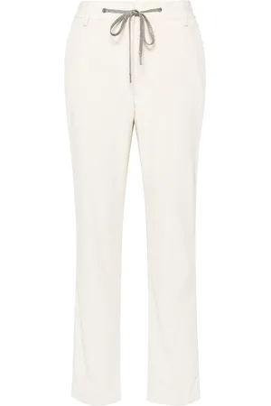 ELEVENTY Pantalones de pana con cordones en la pretina