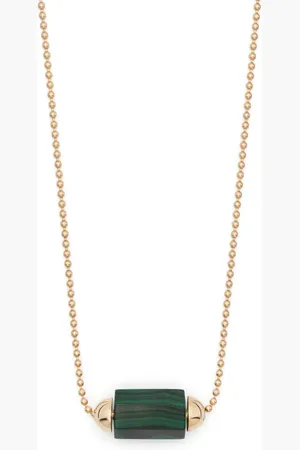 LUIS MORAIS Collar en oro amarillo de 14kt con malaquita