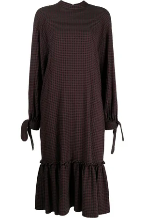 YMC Vestido midi Rushmore con cuadros estampados