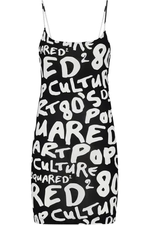 Dsquared2 Vestido corto sin mangas con estampado gráfico