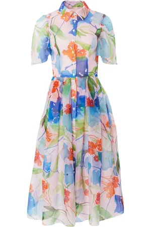 Carolina Herrera Vestido camisero con estampado floral