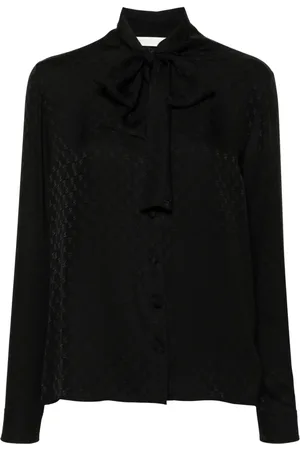 Palm Angels Blusa de seda con monograma en jacquard