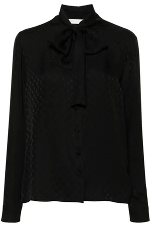 Palm Angels Blusa de seda con monograma en jacquard