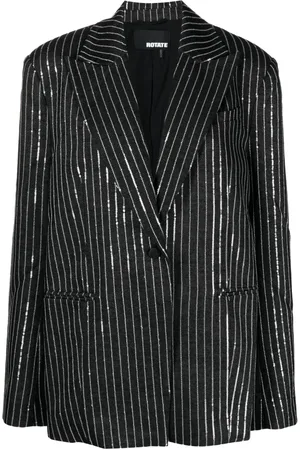 ROTATE Blazer con botones y rayas de lentejuelas