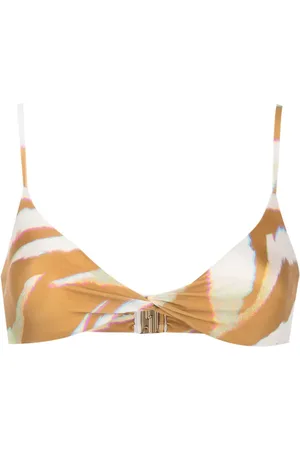 Lenny Niemeyer Top de bikini con animal print y detalle retorcido