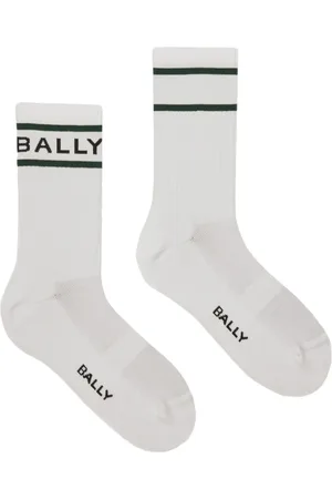 Bally Calcetines de canalé con logo en intarsia