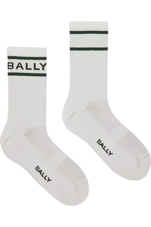 Bally Calcetines de canalé con logo en intarsia