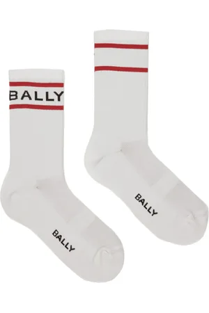 Bally Calcetines de canalé con logo en intarsia