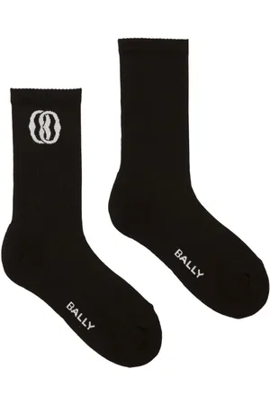 Bally Calcetines de canalé con logo en intarsia