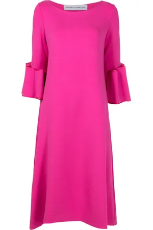 Gloria Coelho Vestido midi con detalles de volantes