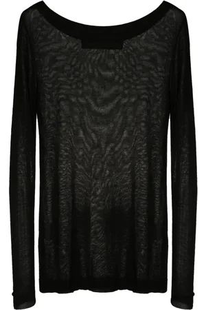 Gloria Coelho Blusa de tejido fino con cuello ancho