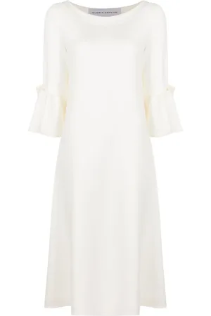 Gloria Coelho Vestido midi con detalles de volantes