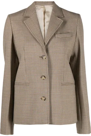 Totême Blazer con botones y estampado de cuadros