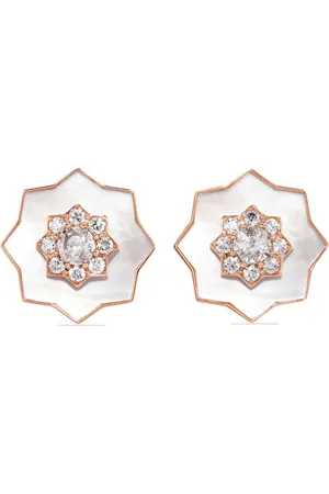 David Morris Aretes Astra en oro rosa de 18kt con madreperla y diamante