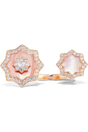David Morris Anillo Astra en oro rosa de 18kt con madreperla y diamante
