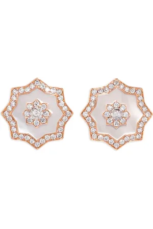David Morris Aretes Astra en oro rosa de 18kt con madreperla y diamante