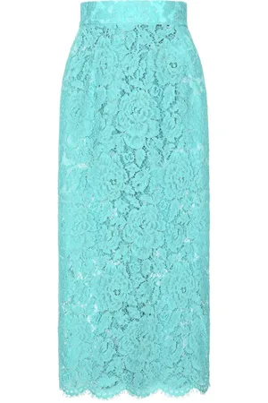 Dolce & Gabbana Falda midi con cintura alta y encaje floral