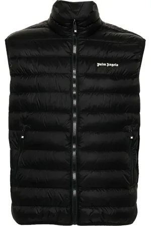 Palm Angels Chaleco capitonado con logo estampado