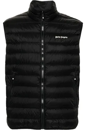 Palm Angels Chaleco capitonado con logo estampado