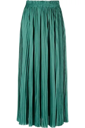 ULLA JOHNSON Falda midi plisada con efecto satinado