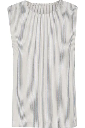 Issey Miyake Camiseta plisada con cuello redondo