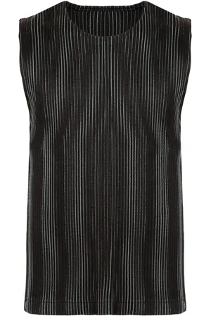 Issey Miyake Camiseta plisada con cuello redondo