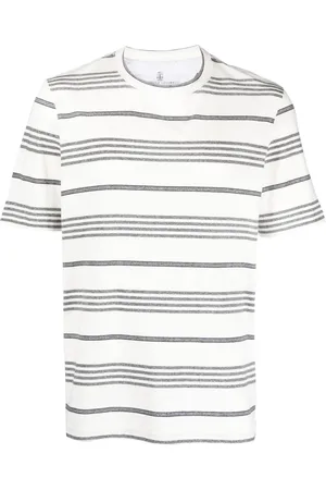 Brunello Cucinelli Playera con rayas estampadas