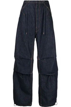 DARKPARK Jeans anchos con costuras en contraste