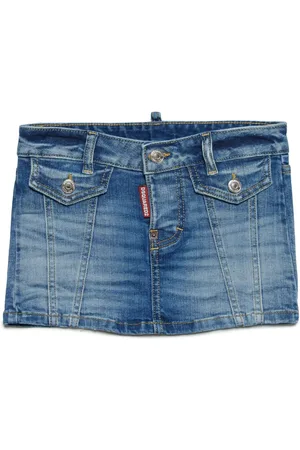 Dsquared2 Falda de mezclilla con aplique del logo