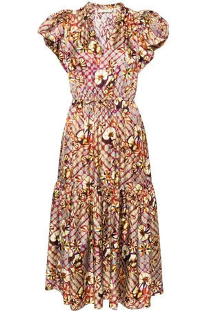 ULLA JOHNSON Vestido de seda con estampado floral