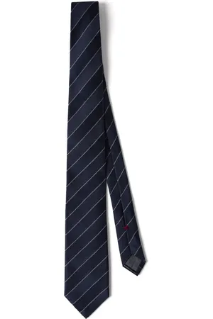 Brunello Cucinelli Corbata de seda con rayas estampadas